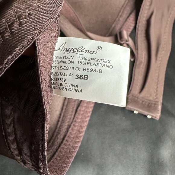 Angelina Chocolate Bra Adjustable Straps Convertible Removable Straps Wireless - Picture 12 of 12